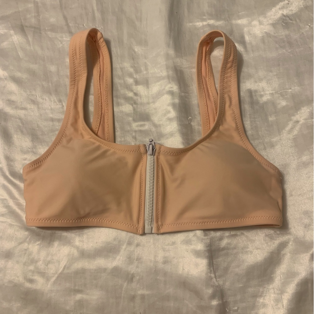 Zip Up Bikini Top